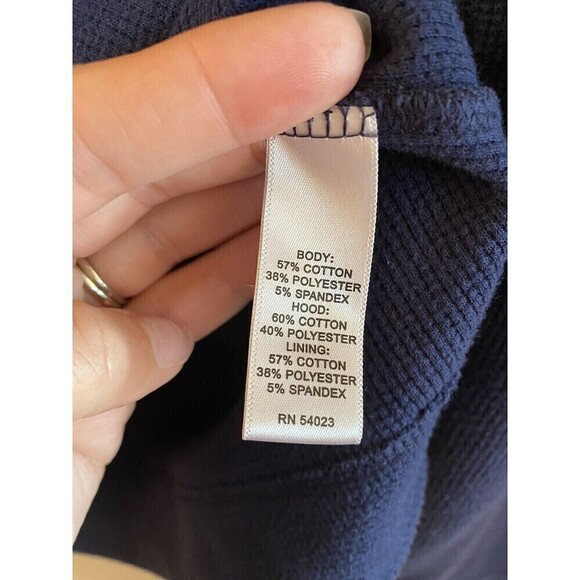 Banana Republic Men’s Blue Thermal Top With Hood Sz.L - Picture 4 of 4